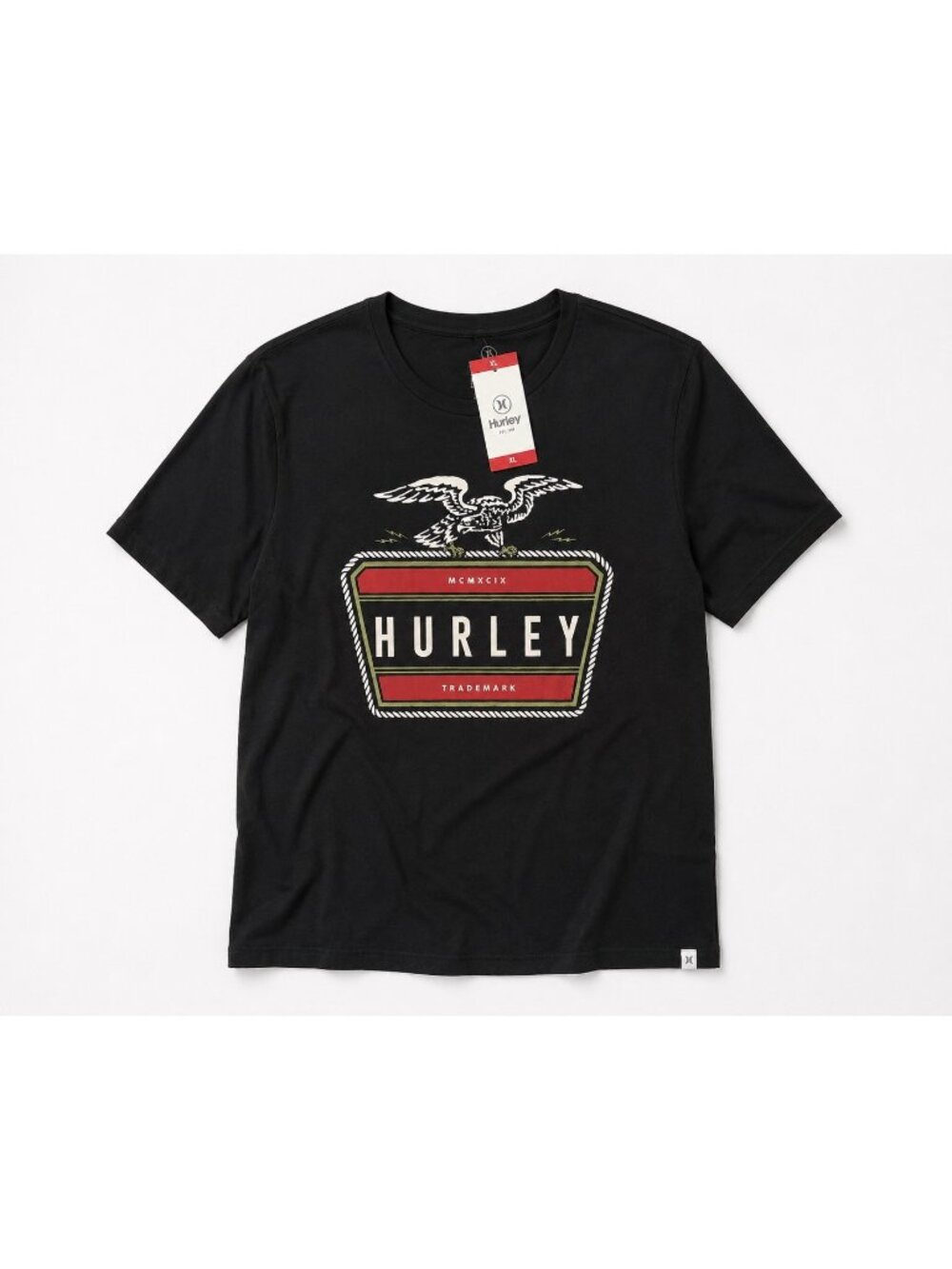 Hurley Men’s XL Eagle Graphic T-Shirt Black NWT 100% Cotton